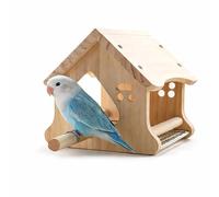CASOME Niche À Oiseaux en Bois avec Plateau Amovible, Nichoir pour Perroquets avec Perchoir - Maisonnette pour Cage À Oiseaux, Facile À Nettoyer, pour Petits Oiseaux D'intérieur