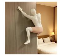 CASOME Sculpture D'escalade Unique Pour Décoration Murale - Figurine D'homme Grimpeur Amusante En 3D Pour Bureau, Salle De Bain, Décoration Murale De Salle De Bain Amusante(Beige,Left)