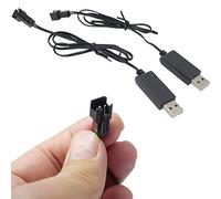 Casoter Lot de 2 câbles de charge USB pour drone, alimentation de batterie LiPo RC 55 cm, sortie 3,7 V 500 mA