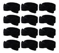 Casoty Lot de 12 bandeaux de spa noirs pour lavage du visage, bandeau en polaire corail doux, bandeau pour le lavage du visage, la douche, les soins de la peau, le yoga