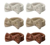 Casoty Lot de 6 bandeaux de spa pour le lavage du visage, en polaire corail doux, en microfibre, pour le lavage du visage, la douche, les soins de la peau, le yoga