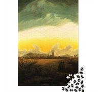 Caspar David Friedrich Puzzles Impossible, Puzzle en Bois Peinture 1000 Pièces, Casse-tête Tableaux célèbres du Monde De Qualité Supérieure, Activité Amusante, Jeu D'adresse pour Famille
