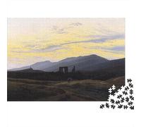 Caspar David Friedrich Puzzles Museums 1000 Pièces, Casse-tête Peinture 3D, Puzzle Impossible, Bricolage Moderne Art Mural Cadeau Unique Home Decor, Puzzle en Bois Tableaux célèbres du Monde