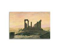 Caspar David Friedrich Work - Impression sur toile - Temple de Junon à Agrigente - Décoration murale moderne - 30 x 45 cm