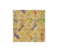 Caspari A History of Shoes Party Paper Cocktail Napkins in Gold, 20 Per Package