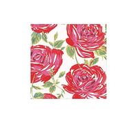 Caspari Bella Rosa Paper Cocktail Napkins in Red, 20 Per Package