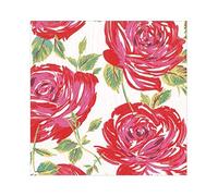 Caspari Bella Rosa Paper Luncheon Napkins in Red, 20 Per Package