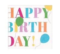 Caspari Birthday Surprise Luncheon Napkins in White - 20 Per Package