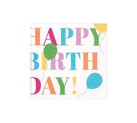 Caspari Birthday Surprise Paper Cocktail Napkins in White- 20 Per Box