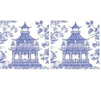 Caspari Chinoiserie Toile Pagoda Luncheon Napkins in Blue- 20 Per Package (Lot de 2)