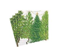 Caspari Christmas Trees with Lights Paper Cocktail Napkins - 20 Per Package