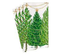 Caspari Christmas Trees with Lights Paper Guest Towel Napkins - 15 Per Package