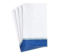 Caspari Entertaining Linen Paper Guest Towels, Marine Blue, Pack of 15