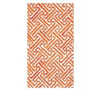 Caspari Fretwork Disposable Paper Bathroom Guest Towel Napkins in Orange, 15 Per Package