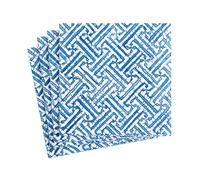 Caspari Fretwork Paper Cocktail Napkins in Blue - 20 Per Package