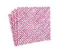 Caspari Fretwork Paper Cocktail Napkins in Fuchsia - 20 Per Package