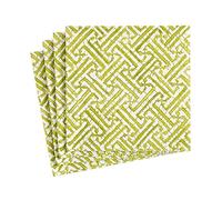 Caspari Fretwork Paper Cocktail Napkins in Moss Green - 20 Per Package