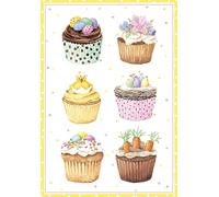 Caspari Lot de 5 cartes de vœux vierges avec enveloppes Motif cupcakes de Pâques 10 x 15 cm