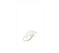 Caspari Recevez avec Les Serviettes Guest White Pearl Paper Linen, Paquet de 24, Initiale F, Or, Microfibre, Blanc Perle, 16,25x20x0,02 cm