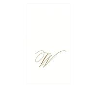 Caspari Recevez avec Les Serviettes Guest White Pearl Paper Linen, Paquet de 24, Initiale W, Or, Microfibre, Blanc Perle, 16,25x20x0,02 cm