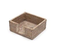 Caspari Serviettes de Support hc01 W Whitewash pour Cocktial, rotin et Panier, Blanc, 25 x 25 cm
