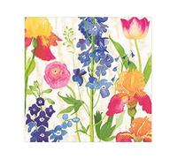 Caspari Summer Garden Paper Luncheon Napkins in White, 20 Per Package