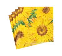 Caspari Sunflowers Paper Party Cocktail Napkins - 20 Per Package
