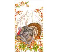 Caspari Turkey And Berries Guest Towel Napkins - 15 Per Package