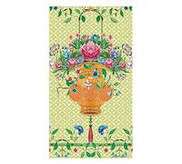 Caspari Wicker Basket Guest Towel Napkins in Green- 15 Per Package