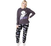 Casper - Pyjama avec pantalon long pour femme Manches longues NS8740 (M) (Gris/Noir)