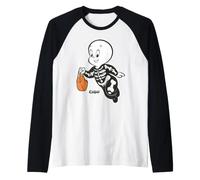 Casper Skeleton Costume Halloween Manche Raglan