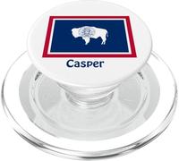 Casper Wyoming Drapeau de l'État des États-Unis Souvenir PopSockets PopGrip pour MagSafe