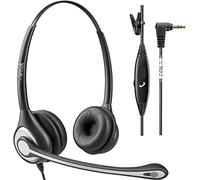 Casque 2,5 mm Filaire Binaural avec Micro Anti-bruit, WANTEK Oreillette de Centre d'appel pour Gigaset Panasonic Cisco Linksys SPA Zultys Téléphone Fixe Sans Fil Dect de Bureau(F602J25)