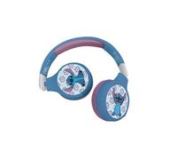 Lexibook - Casque 2 En 1 Disney Stitch - Sans-Fil Bluetooth 5.0 Ou Câble Audi - Batterie Rechargeable Longue-Durée - Bleu