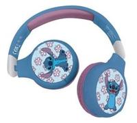Lexibook - Casque 2 En 1 Disney Stitch - Sans-Fil Bluetooth 5.0 Ou Câble Audi - Batterie Rechargeable Longue-Durée - Bleu