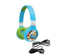 Lexibook, Les Schtroumpfs, Casque audio 2-en-1 Bluetooth & Filaire avec micro et boutons de contrôle, Pliable et Ajustable, Batterie rechargeable longue durée, Bleu/vert, HPBT010SF