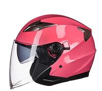 Casque 3/4 Open Face Moto Demi Face Jet Pilote Moto Scooter Biker Demi-Casque DOT/ECE Approuvé Avec Double Pare-Soleil Pour Hommes Femmes Respirant Et Léger,Rose,L
