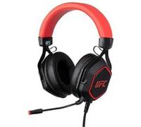 Konix UFC Casque Gaming Filaire 7.1 pour PC - Haut-parleurs 50 mm - Microphone Amovible - Câble USB 2 m - Rétroéclairage - Noir et Rouge