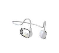 Casque à Conduction Osseuse 6.0 qui Ne Fait Pas Mal Aux Oreilles, Casque Étanche IPX5 pour les Entraînements Blanc