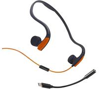 Casque à conduction osseuse, casque de sport filaire à oreille ouverte à conduction osseuse, prise jack 3,5 mm, avec câble adaptateur de type C, for le sport, la course, la conduite, le cyclisme, les