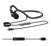 Casque à conduction osseuse filaire, sans écouteurs, microphone HD