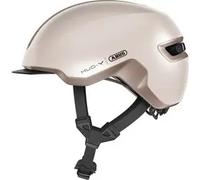 ABUS Casque HUD-Y – feu arrière LED magnétique rechargeable, fermeture magnétique – Champagne S