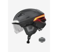ABUS Casque de vélo HYP-E ACE - avec feu avant, feu arrière et clignotant - avec visière et protège-oreilles - convient aussi pour E-Bike et S-Pedelec - pour femmes et hommes