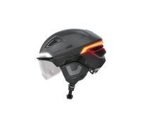 ABUS Casque de vélo HYP-E ACE - avec feu avant, feu arrière et clignotant - avec visière et protège-oreilles - convient aussi pour E-Bike et S-Pedelec - pour femmes et hommes