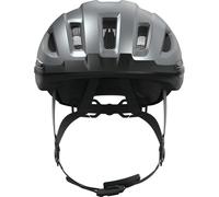 ABUS Casque urbain Urban-I 4.0 ACE - Casque de vélo avec feu arrière rechargeable, 4 modes d'éclairage, visière, et fermeture magnétique - pour adolescents, femmes et hommes - taille M, argent