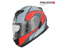 Acerbis Serel Graphic Casque, Gris/rouge mat, Taille M (57/58)