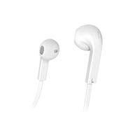 Casque "Advance", écouteurs, microphone, câble plat, blanc