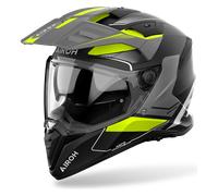 Airoh Casque d'aventure Bandit Tune Taille L Mat Noir/Gris/Jaune Néon