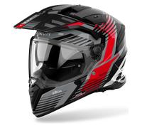Airoh Casque d'enduro Bandit Spicy – Noir/Gris/Rouge – Taille S (Homme)