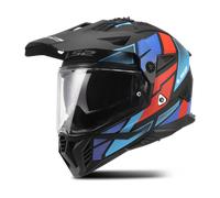 LS2 MX702 Pioneer II Block Casque d’enduro, noir-rouge-bleu, taille M pour homme